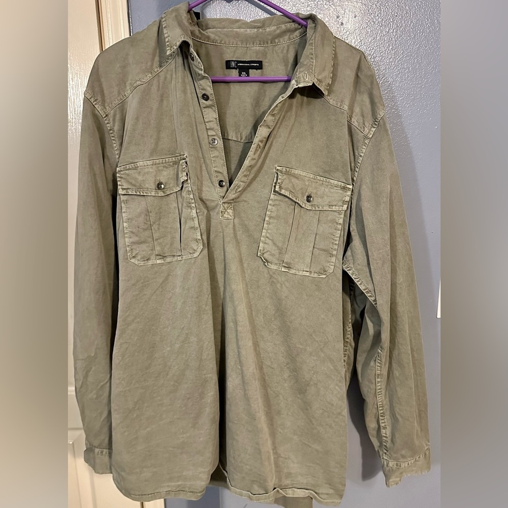 INC Long Sleeve Polo Shirt